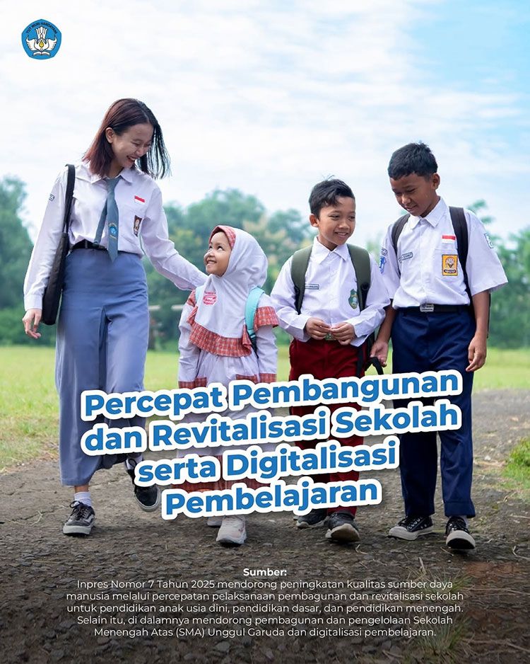 Inpres Nomor 7 Tahun 2025 - mendorong  digitalisasi pembelajaran untuk pendidikan anak usia dini dan pendidikan menengah