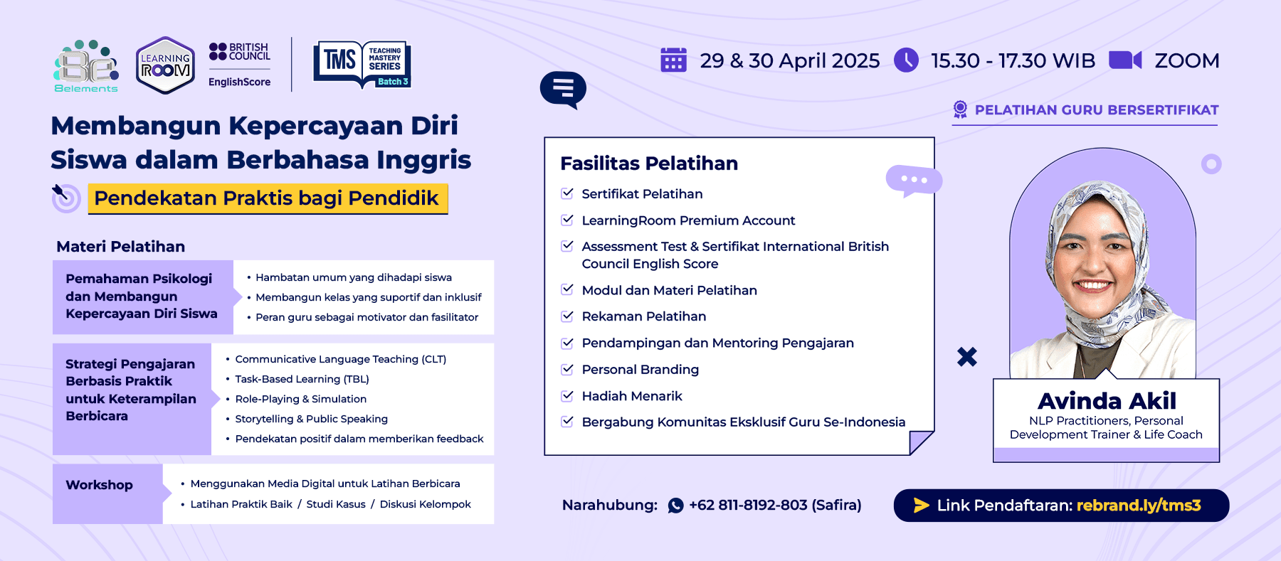 Teaching Mastery Series Batch 3 - Membangun Kepercayaan Diri Siswa dalam Berbahasa Inggris: Pendekatan Praktis bagi Pendidik